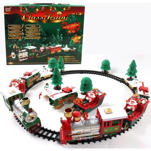 Lights And Sounds Christmas Train Set Railway Tracks Toys Xmas Train Gift Toys For Kids Birthday Party Christmas Gift for Child