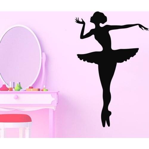 Wall Decal Ballerina Ballet Dancer Gymnastics Dance Studio Vinyl Wall Stickers For Kids Rooms Girls Wall Decor Poster Mural A253
