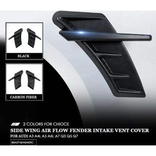 Pcs Side Wing Air Flow Fender Intake Vent Cover Trim Sticker For Audi A3 A4L A5 A6L A7 Q3Q5Q7
