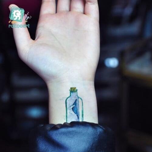 Rocooart New Waterproof Temporary Tattoo Stickers Cartoon Coloful mermaid Ocean Fish Dance Fake Flash Taty Tattoo tatouage