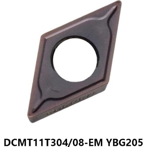 Original DCMT11T304-EM DCMT11T308-EM YBG205 Carbide Inserts for Stainless Steel DCMT 11T304 11T308 Turning Tools CNC Lathe
