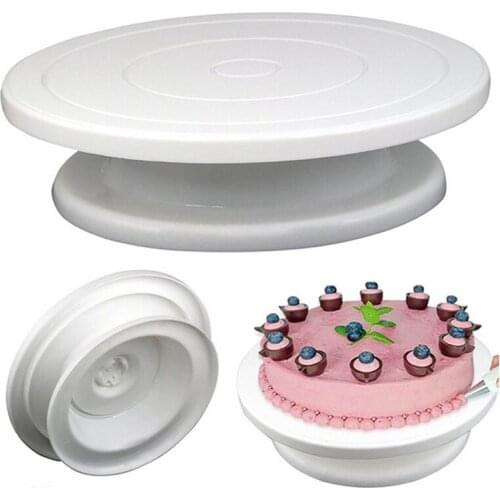 Plastic Cake Plate Turntable Rotating Anti-skid Round Cake Stand Cake Decorating Rotary Table Kitchen DIY Pan Baking Tool