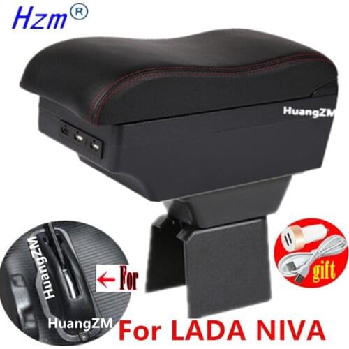 For LADA NIVA Armrest Box For LADA NIVA 4X4 Center console central Store content box cup holder accessories parts USB Charging