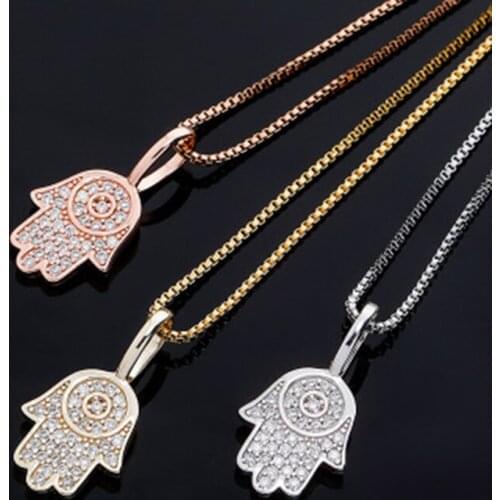 Karopel fashion Hand Pendant for Men Women Iced Out Cubic Zirconia Hip Hop Chain On The Neck Jewelry Gift