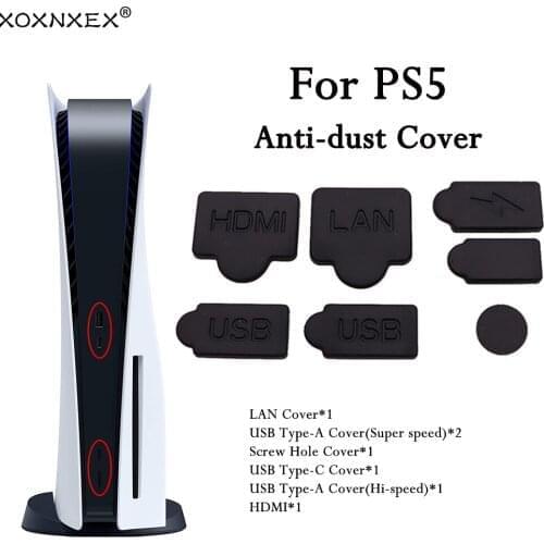 For PS5 Dust Plug Silicone Dustproof Cover Stopper Dustproof Case Kits For PS5 Gaming Console Protection Cap Protective Cover