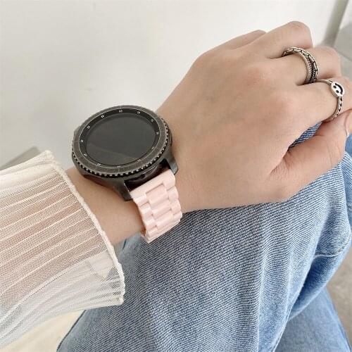 Fashion PC Three Beads Watch Band For Samsung Watch 3 Gear S3 Luxury Replacement Wrist Strap For Huawei Watch3 / 3 Pro 22mm 20mm