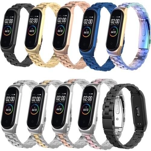 Replacement Watchband For Xiaomi Mi Band 3 4 Luxury Stainless Steel Strap Sport Miband3 Miband4 Wristband For Mi Band4 Bracelet