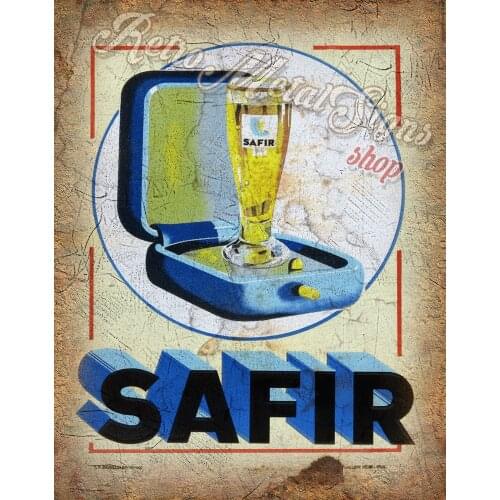 SAFIR-cartel de hojalata VINTAGE para hombre, cueva, PUB, regalo, decoración de taberna