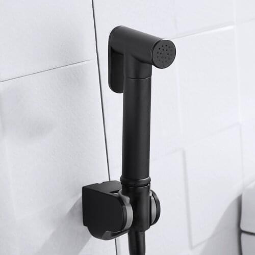 Solid Brass Black Handheld Bidet Sprayer Shattaf Women PP Wash Spray Bidet Shower Set With PVC Shower Hose Free Shipping