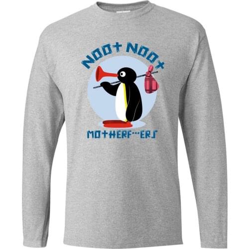 Penguin Noot Mother Round Neck Tops Long Sleeve Tee Brand T-Shirts Mans T-shirt Camiseta Streetwear Karate Kid T Shirt Tshirts