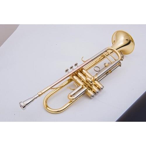 NAIPUTESI Quality Bb Trumpet Brass Tube Gold Lacquer Plated Professional trompete Musical Instruments With Case Accessories
