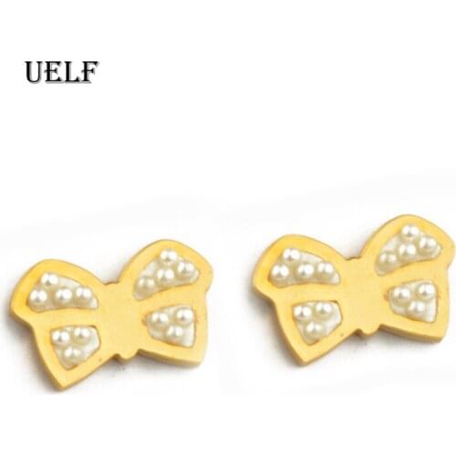 Uelf stainless Steel Earrings Butterfly Women Earring Butterfly Stud Earrings Ear Fashion Jewelry Cute Studs mujer moda