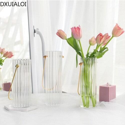 Modern minimalist style home decoration Nordic living room flower arrangement flower glass vase decoration Ornaments gift