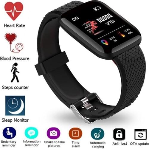 116plus Smart Bracelet Band Step Sleep Monitoring IP67 Waterproof USB Drect Charge Heart Rate Fitness Tracker Bluetooth Watch