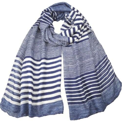 [Visual Axles] New Arrival Print Blue Striped Scarf Women 2020 Fall Season 180*90cm Big Size Fashion Long Scarfs