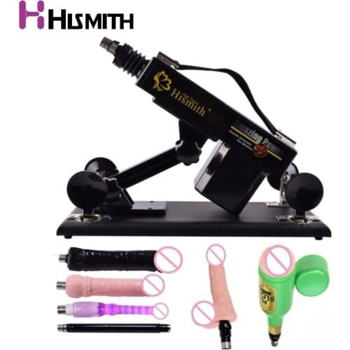 Retractable Automatic Sex Machine Dildo Vibrator Masturbation Pumping gun Dildo machine sex toys with free 6PCS attachments