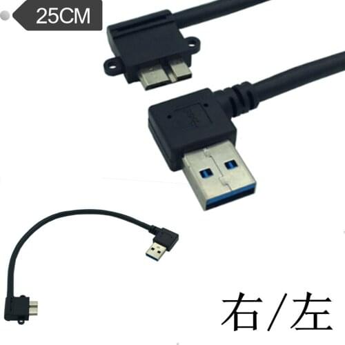 High Speed USB3.0 Adapter Cable Black USB 3.0 Double Right Angle Type A Male to Micro B Male Connector For Hard Disk Phone
