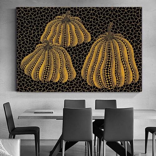 Japanese Painter Yayoi Kusama Famous Painting Eternal Love For Pumpkins Canvas Art Posters and Prints Living Room Decor Pictures