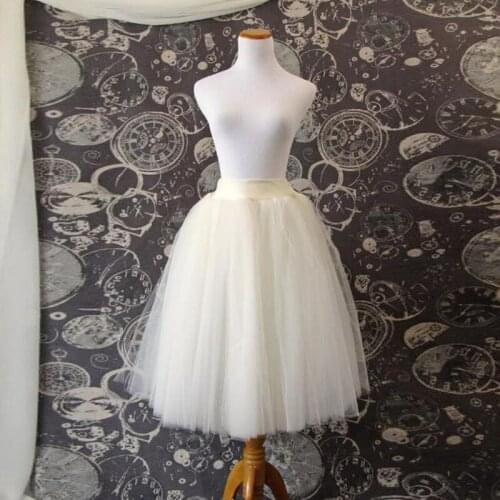 Real Picture Women Summer Tulle Skirts Fashion Ribbon Zipper Waist Casual Style Custom Made Knee Length Saia Girl Skirt