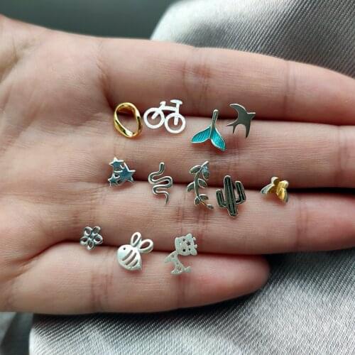 INZATT Real 925 Sterling Silver Minimalist Geometric Stud Earrings For Fashion Women Party Fine Jewelry Hiphop Accessories Gift