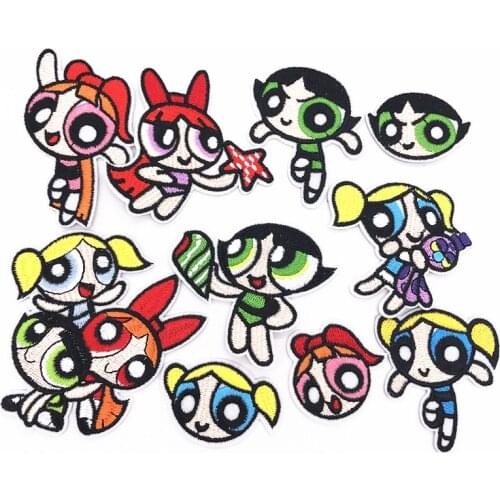 1Pcs Cartoon Girls Iron on Embroidered Cloth Patch For Children Kids Clothes Stickers Apparel Garment Accessories Badge