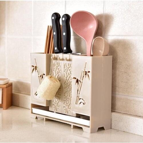 1PcWall-mounted Household Chopsticks Cage Household Chopsticks Holder Thickened Drain Kitchen Tableware Soup Spoon Kitchen Knife