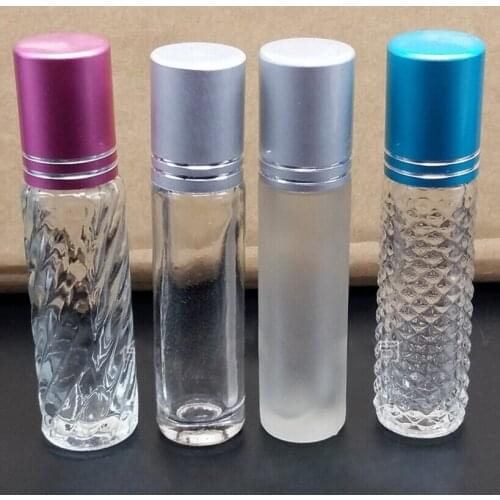 1000pcs 5ml Glass Roller Bottle For Essential Oils With Five Color Cap Roll-on Bottles Refillable Cosmetic Containers new