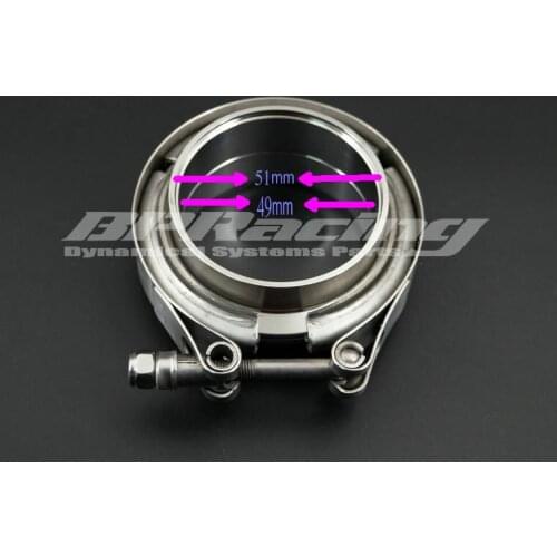 2'' INCH / 51mm 304 Stainless Steel V Band Clamp Kit Male And Female Flange Turbo Exhaust