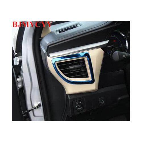BJMYCYY 2PCS/SET Stainless steel decorative frame on both sides of air conditioner meter outlet For Toyota corolla levin 2017