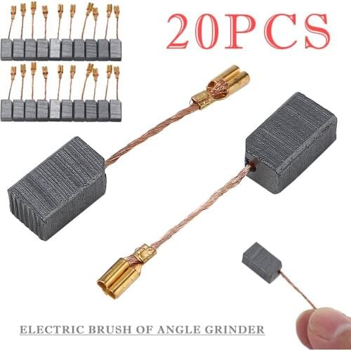 20pcs Mayitr Graphite Copper Motor Carbon Brushes Set Tight Copper Wire for Electric Hammer/Drill Angle Grinder 6mm*8mm*14mm