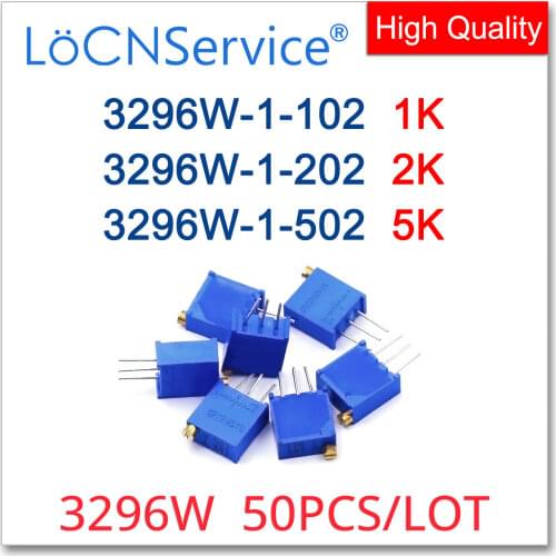 3296W 50PCS 1K 2K 5K Trimming Potentiometer Made in China High Quality 3296W-1-102 3296W-1-202 3296W-1-502 102 202 502