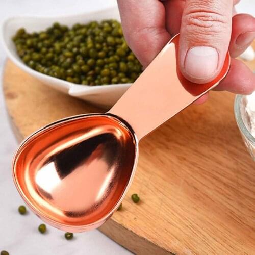 60%HOTMeasuring Spoon Eco-friendly Heat Resistant Stainless Steel Measuring Coffee Powder Scoop for Kitchen