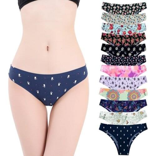 6PCS 12PCS Womens Thong Sexy Female Underwear Seamless Panties Low Waist Sports Fashion Lingerie High quality Large Size