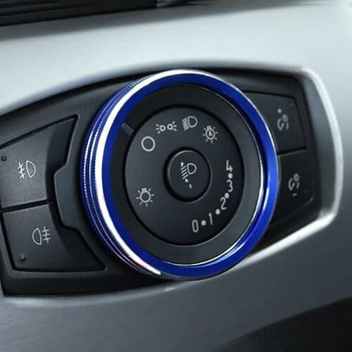 Automobile Central Control Panel Headlight Adjustment Knob Ring Interior Modification for 15-20 Ford Mustang