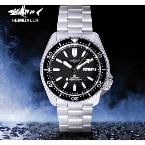 HEIMDALLR Sharkey SKX007 Diver Watch Men Mechanical Watches 200M Sapphire Luminous Dial NH36 Automatic Movement Luxury Stainless
