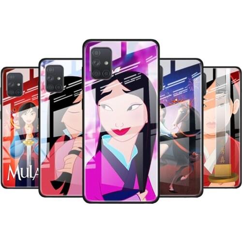 Disney Princess MuLan for Samsung Galaxy S21 Ultra A71 A51 4G 5G A91 A81 A41 A31 A21 A11 A01 Tempered Glass Phone Case