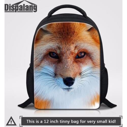 Dispalang Cute Animal Preschool Bags Small 12" School Bag Fox 3D Printing Kindergarten Book Bag Kids Schoolbags Mochila Escolar