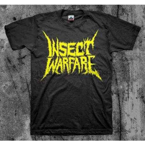INSECT WARFARE Yellow Logo T Shirt Nasum Phobia Napalm SOB custom printed tshirt hip hop funny tee mens tee shirts