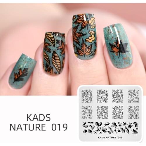 KADS Nature 019 Tree Leaf Image Nail Stamping Plate Stamping For Nails DIY Template Nail Art Stamping Plate Nail Stencil Tool