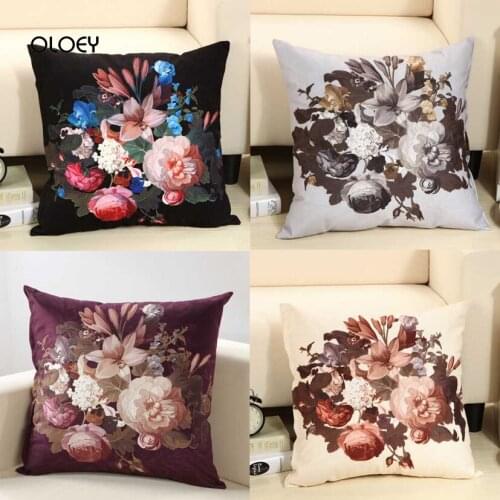 Classic Pillowcase High Quality Flowers Elegant Pillowcase Home Bedroom Hotel Car Decoration Pillowcase Wedding Personality Gift