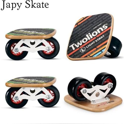 Japy Skate Classic Maple Drift Board Silver Aluminum Free Line Drift Skates Scrub Patines Antislip Skateboard Deck 82A Wheels