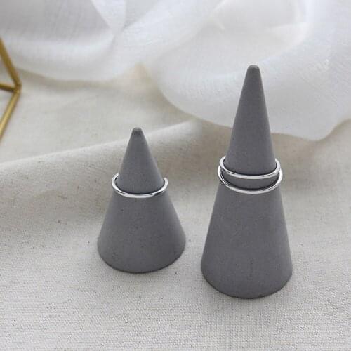 S925 Silver Color Ring Simple Student Silver Color Ring Girlfriend Gift Line Plain Ring Ladies Jewelry Simple Styling Jewelry