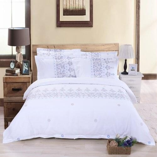 100% Cotton Fabric 4Pcs Printed Bedding Set/Bed Sheet/Quilt Cover/Pillow Case