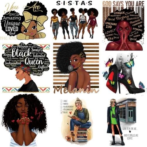 Nicediy beautiful girl Iron On Transfer Patches Cartoon Sticker Iron On Transfers For clothes Applique Vinyl Heat Transfer Patch