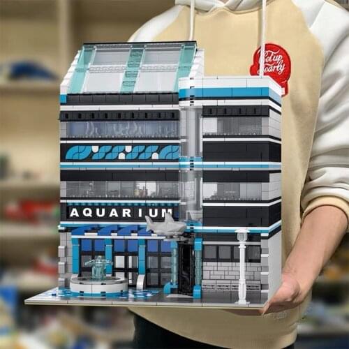 Aquarium Building Blocks Street View Maritime Museum Bricks Modle Bricks Oceanarium MOC Toys For Kid Birthday Gifts Home Decor