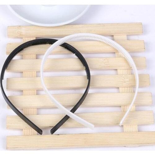 Fashion Girls 8mm Plastic Headbands WithTeeth Hairbands White Black Hair Accessory 60pcs