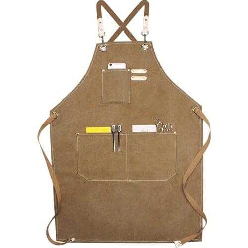 Man Denim Aprons Unisex Cafe Shop Hairdresser Aprons Kitchen Cooking Bibs Restaurant Waiters Work Uniforms Sleeveless Bib Wear