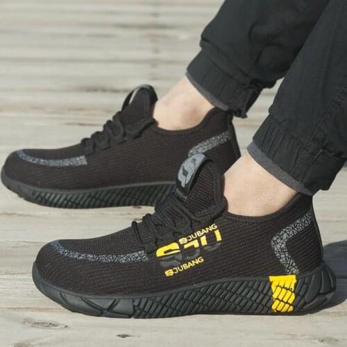 COZOKNew Breathable Mesh Safety Shoes Mens Lightweight Sneakers Indestructible Steel Toe Soft Anti-piercing Oversized Work Boot