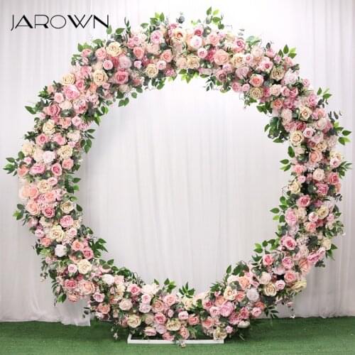 JAROWN Ring Arch Flower Stand Set Wedding Background Decor Rose Flower Arrangement Party Home Outdoor Wedding Artificial Flower