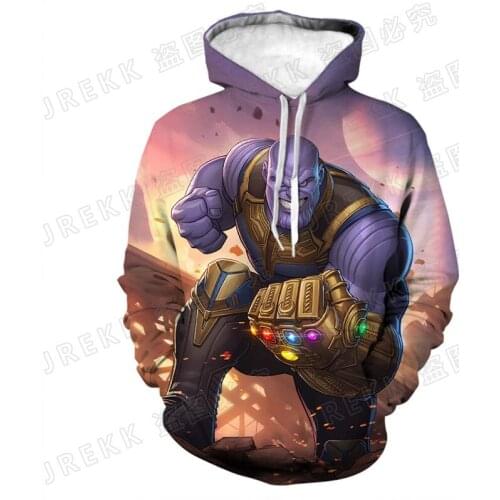 2021 New Fashion The Avengers Thanos 3D Print Hoodies Cool Sweatshirts Men Women Children Fashion Boy Girl Kids Pullover Coat